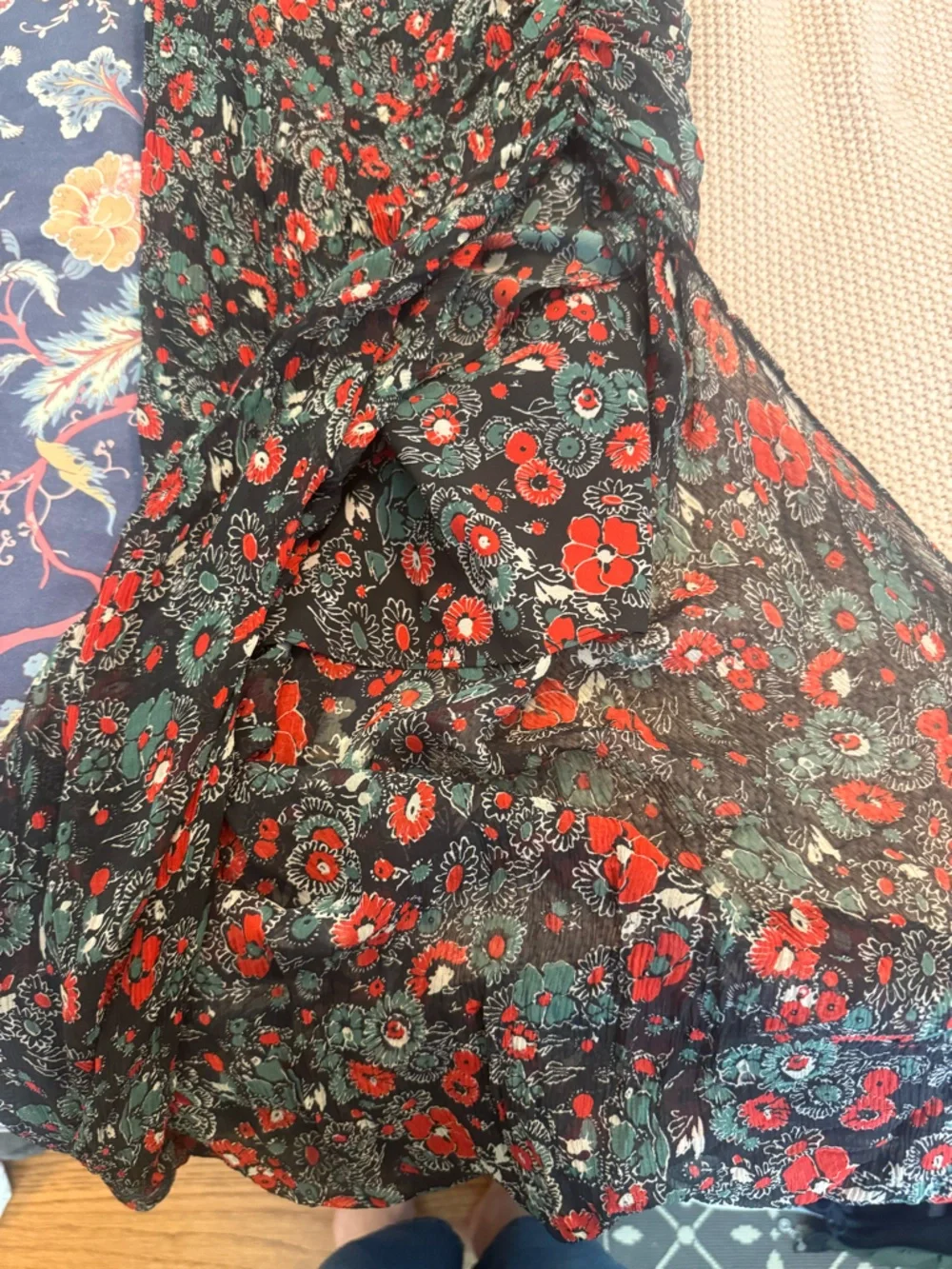 Veronica Beard Cecile Ruched Floral Silk Dress size 4